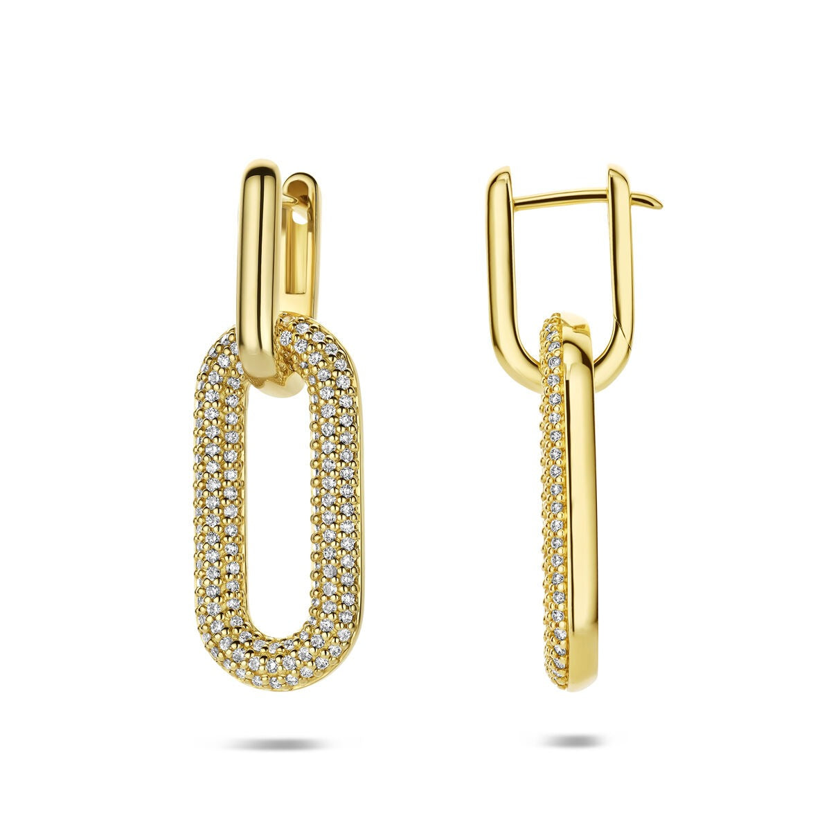 14 Karat Gelbgold-Ohrringe mit Diamant