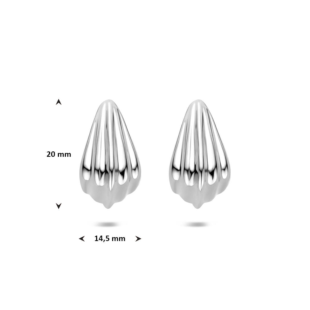 Silberne Steckerohrringe – rhodiniertes 925er Silber