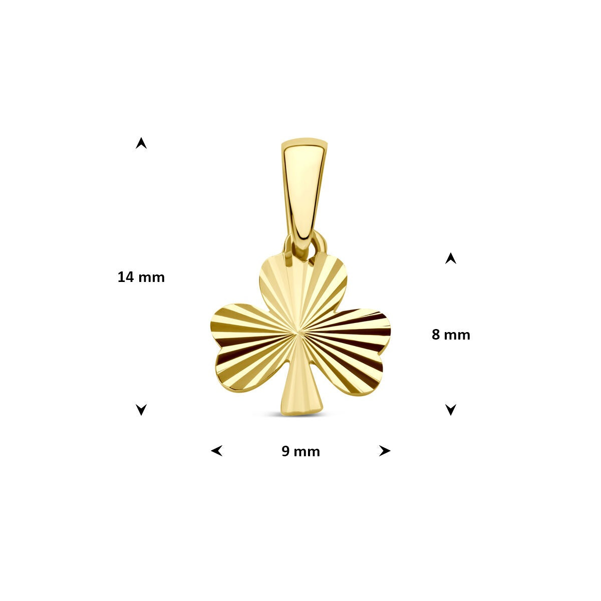 14k Gelbgoldkette mit Anhänger Kleeblatt