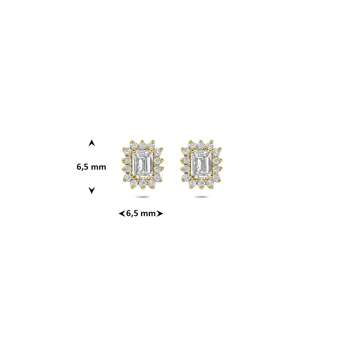 14 Karat Gelbgold Ohrstecker mit im Labor gezüchtetem Diamanten