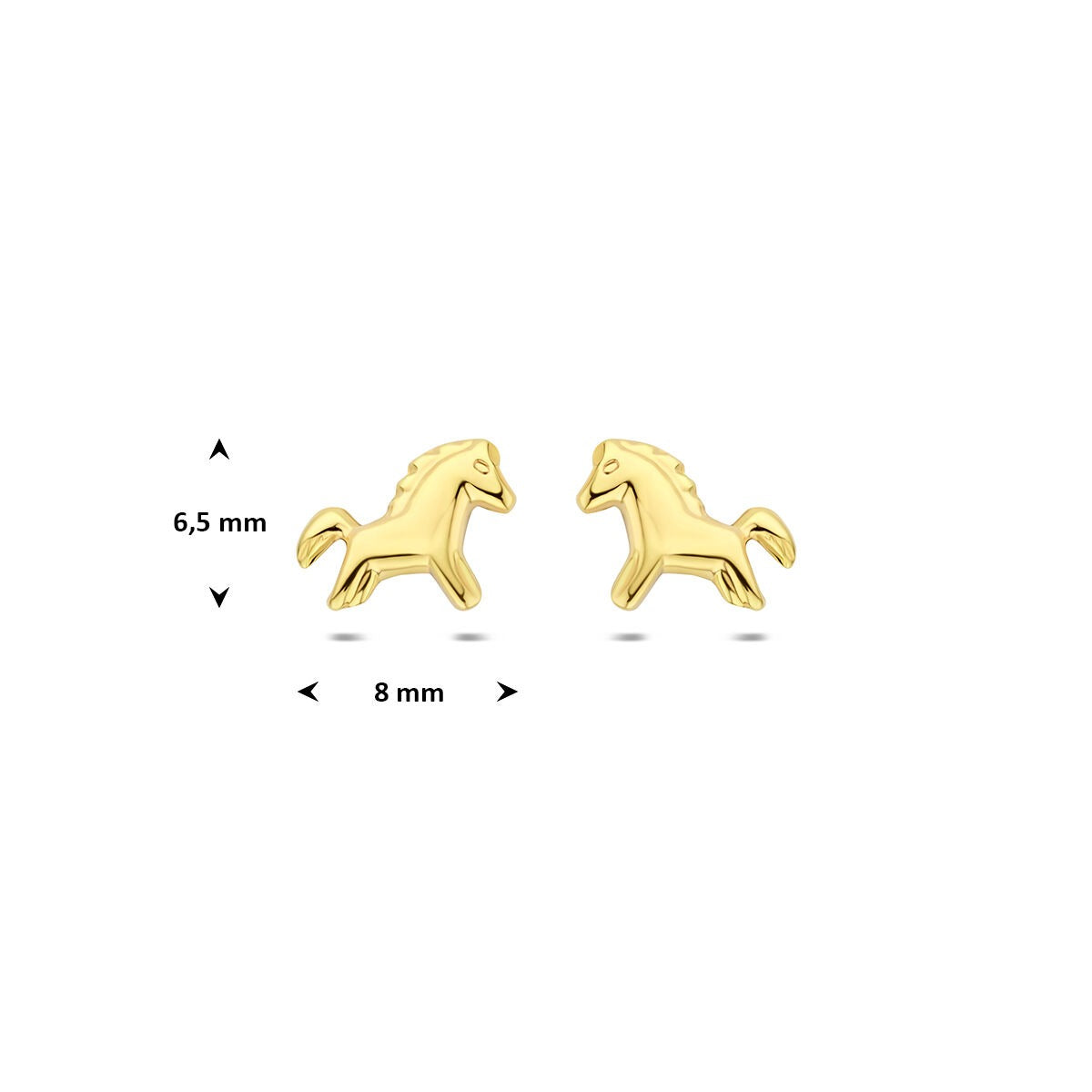 9k Gelbgold Ohrstecker Pferd