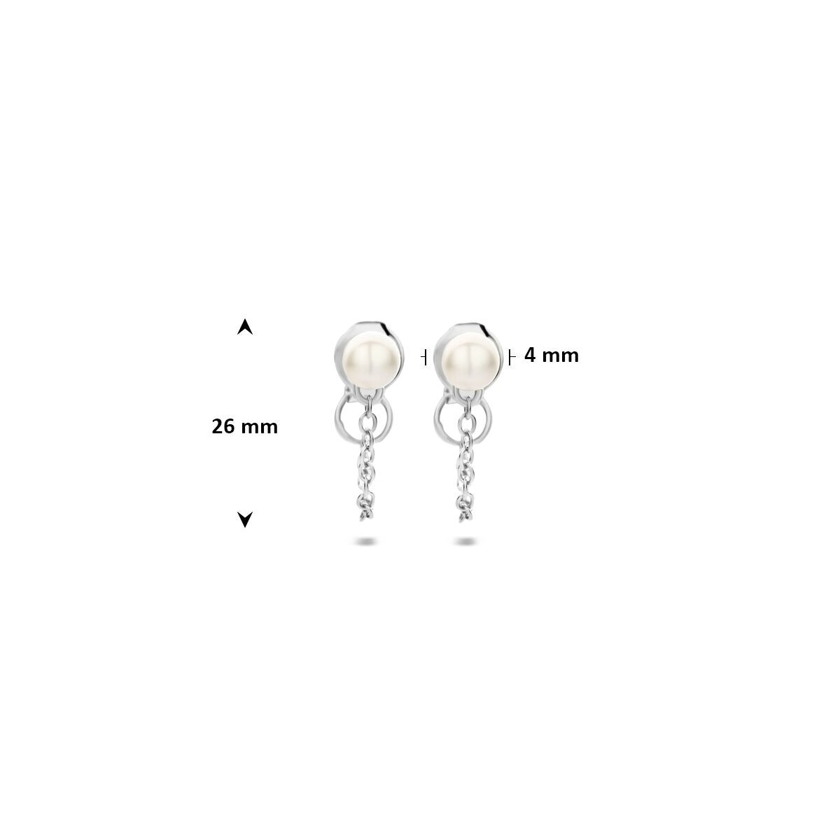 Silberne Ohrhänger mit Perle – rhodiniertes 925er Silber
