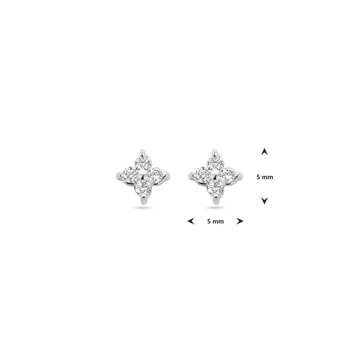 Ohrstecker Blume Zirkonia Silber rhodiniert