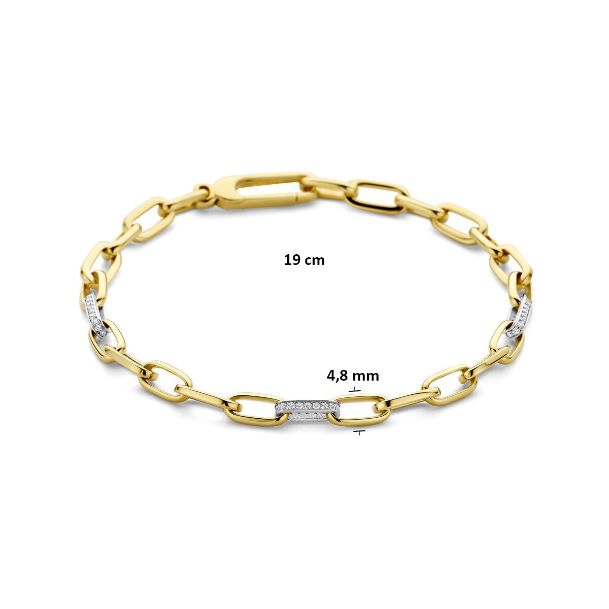 Bicolor-Armband mit Diamant – 14k Gelb- und Weißgold