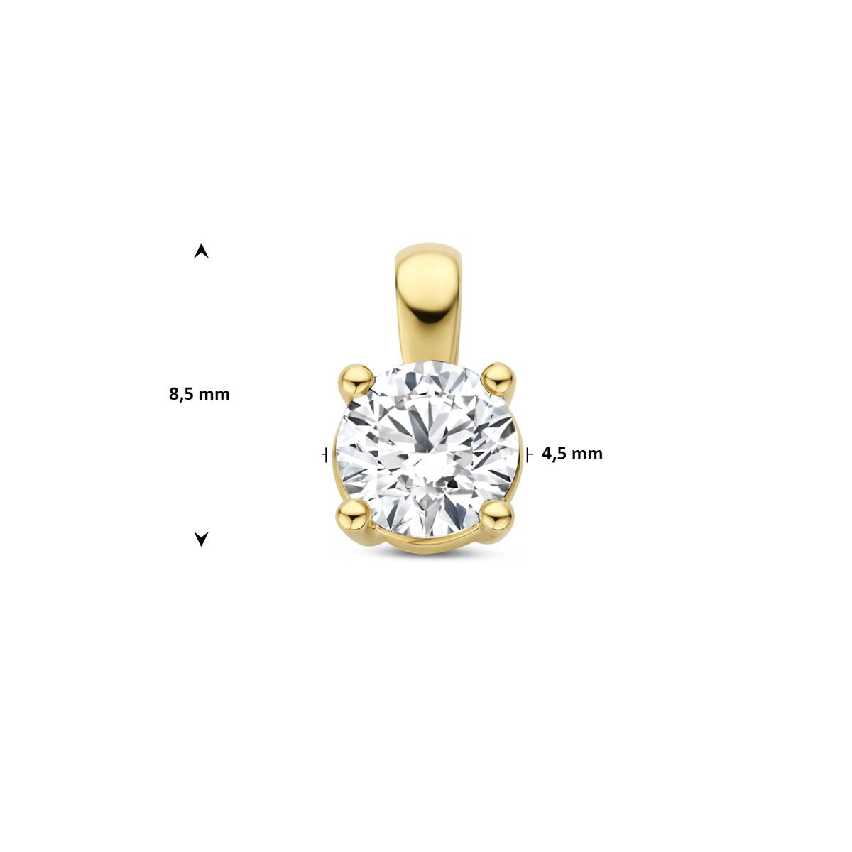 14 Karat Gelbgold Anhänger mit im Labor gezüchtetem Diamant – 0,25 Karat Brillantschliff