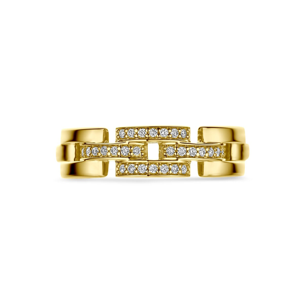 14 K Gelbgoldring mit Diamant