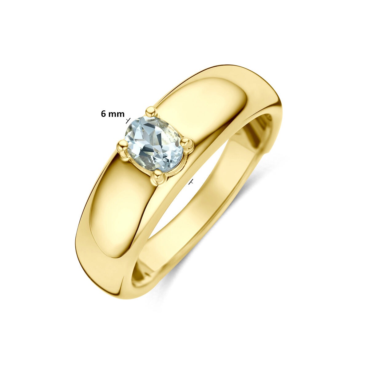 14K Gelbgoldring mit Aquamarin