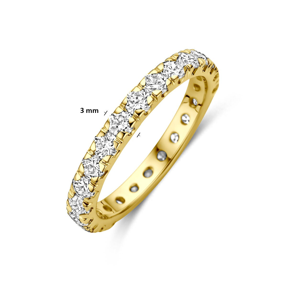14k Gelbgoldring mit im Labor gezüchtetem Diamant