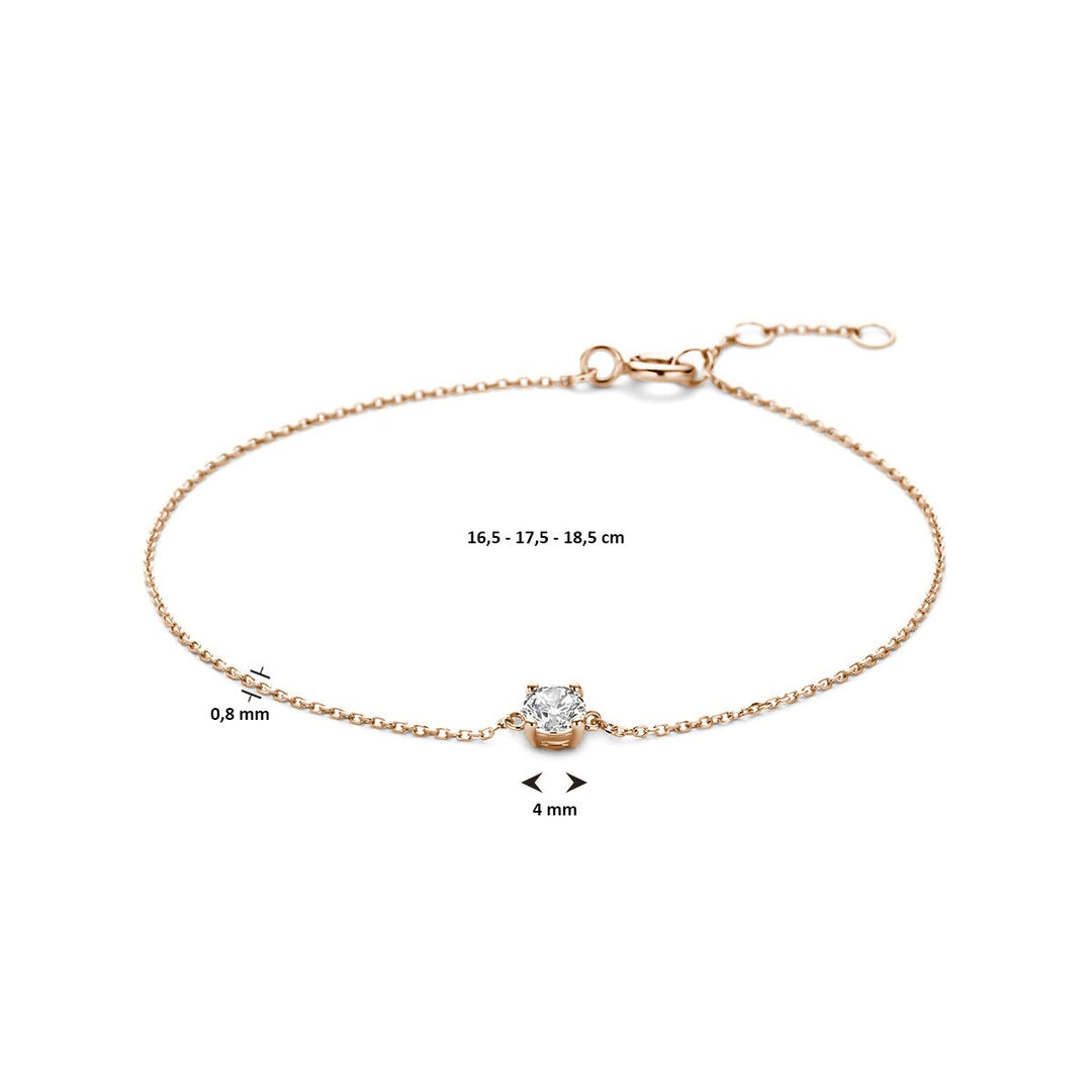 Armband Zirkonia 16,5 - 17,5 - 18,5 cm 14K Roségold