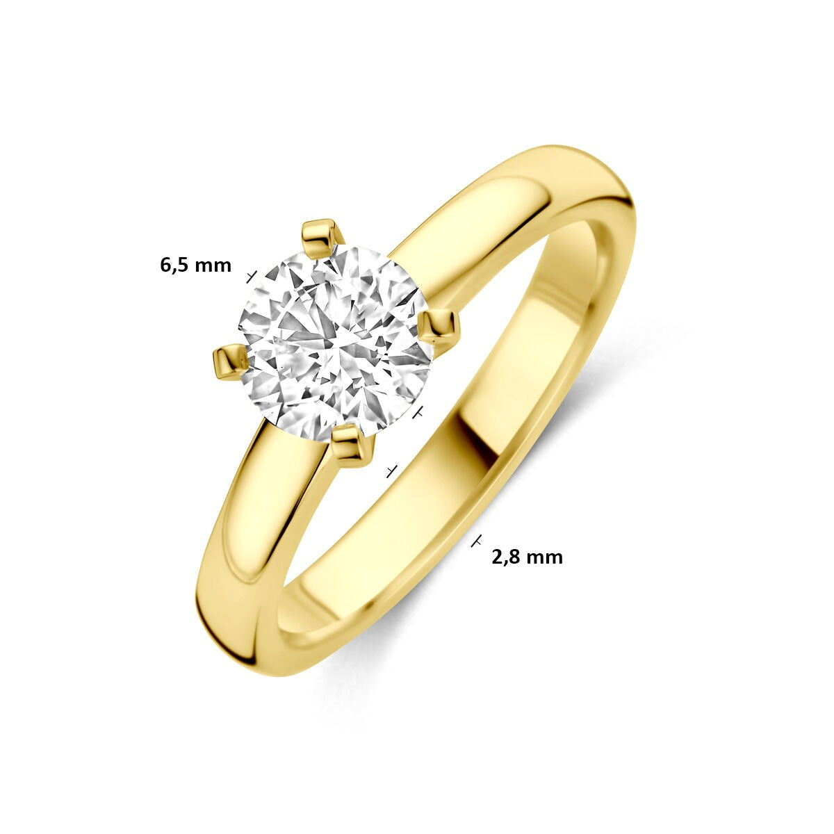 14k Gelbgoldring mit 1.00ct Labor-Diamant