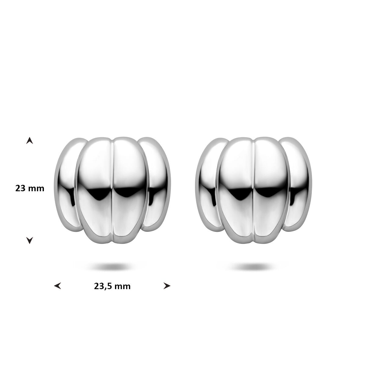 Stahl-Ohrstecker für Damen, silberfarben, rund, 23 mm