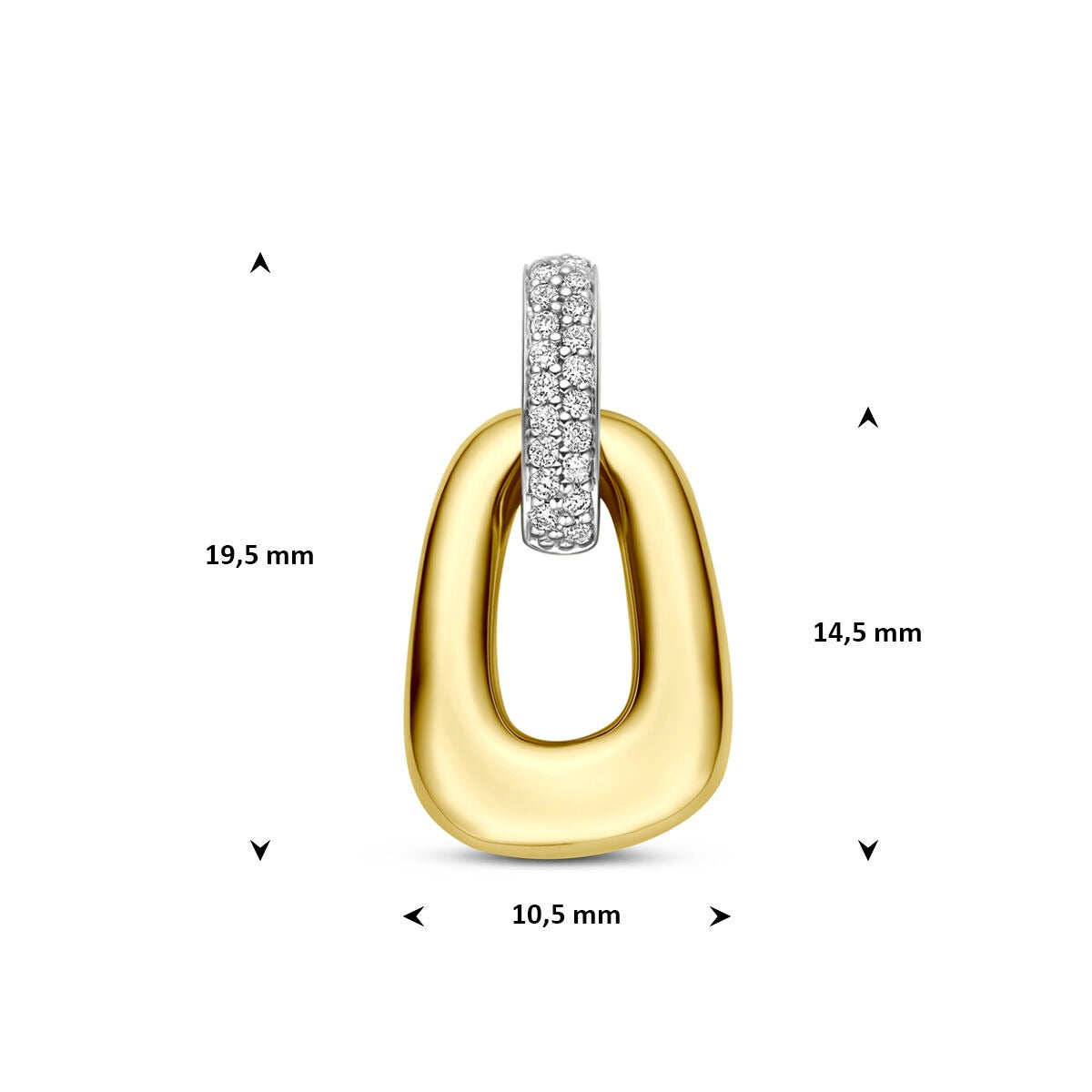 14k Bicolor Goldanhänger mit Diamant 0,07 ct
