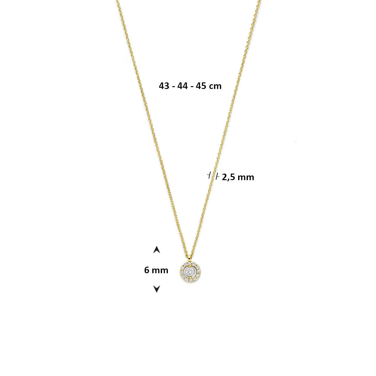 14k Gelbgoldcollier mit Diamant