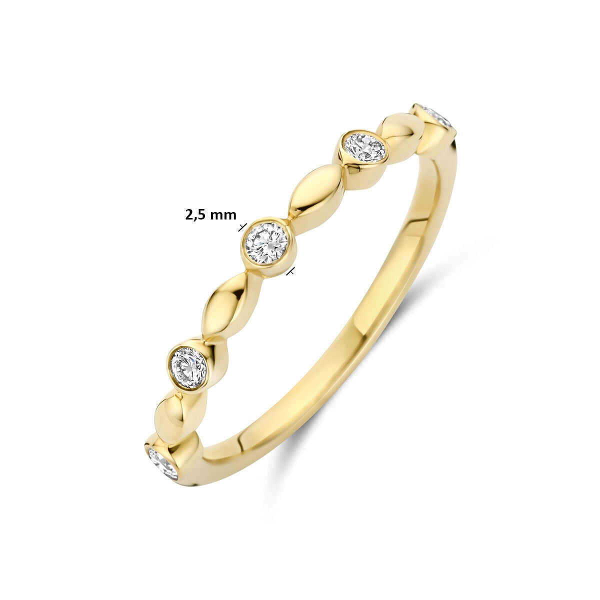 14k Gelbgoldring mit Labor-Diamant 0.13 ct