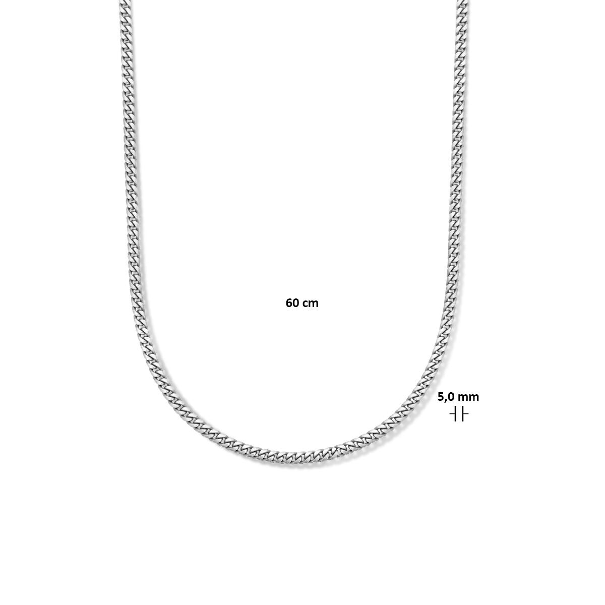Silberne Herrenkette oxidiert – geschliffene Gourmette 5mm