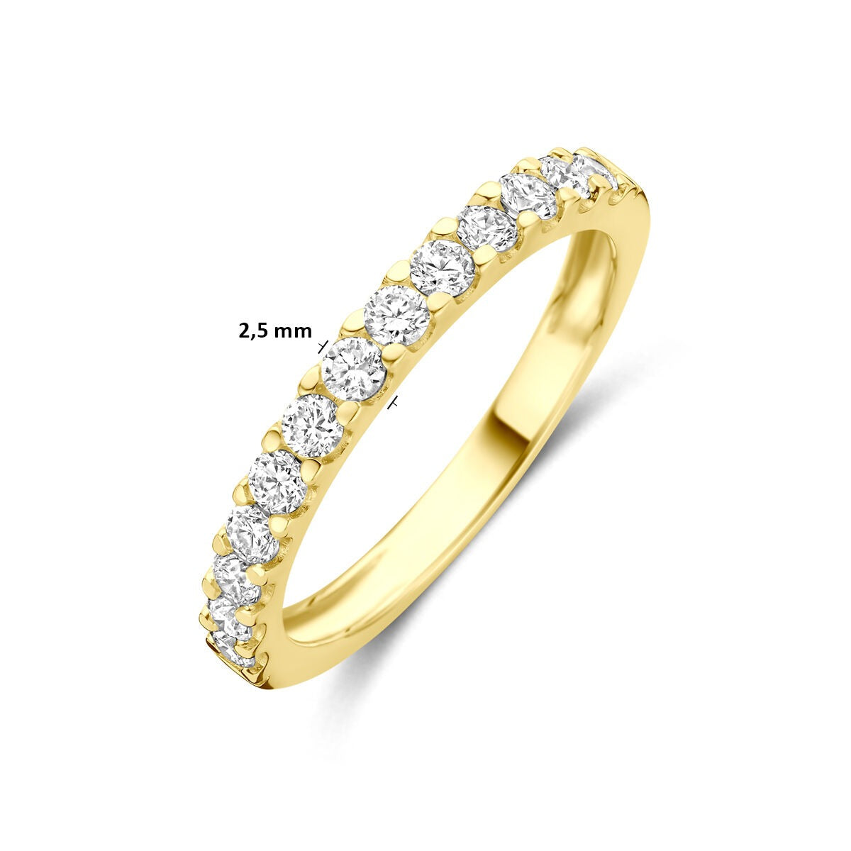 14K Gelbgoldring mit 0,50 ct im Labor gezüchtetem Diamanten