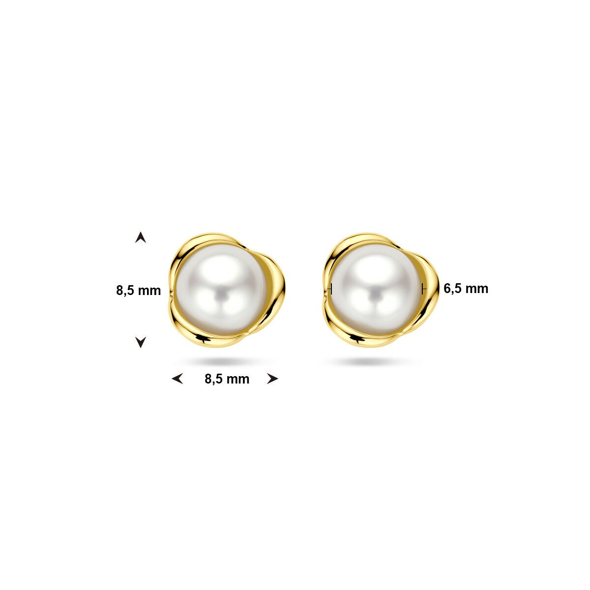14k Gelbgold-Ohrstecker mit Süßwasserperle