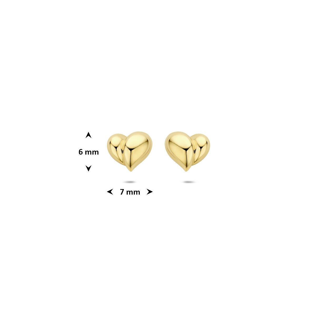 14k Gelbgold Herzohrstecker