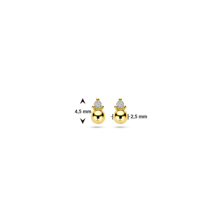 Ohrstecker Kugeldiamant 0,02 ct (2x 0,01 ct) h p1 14K Gelbgold