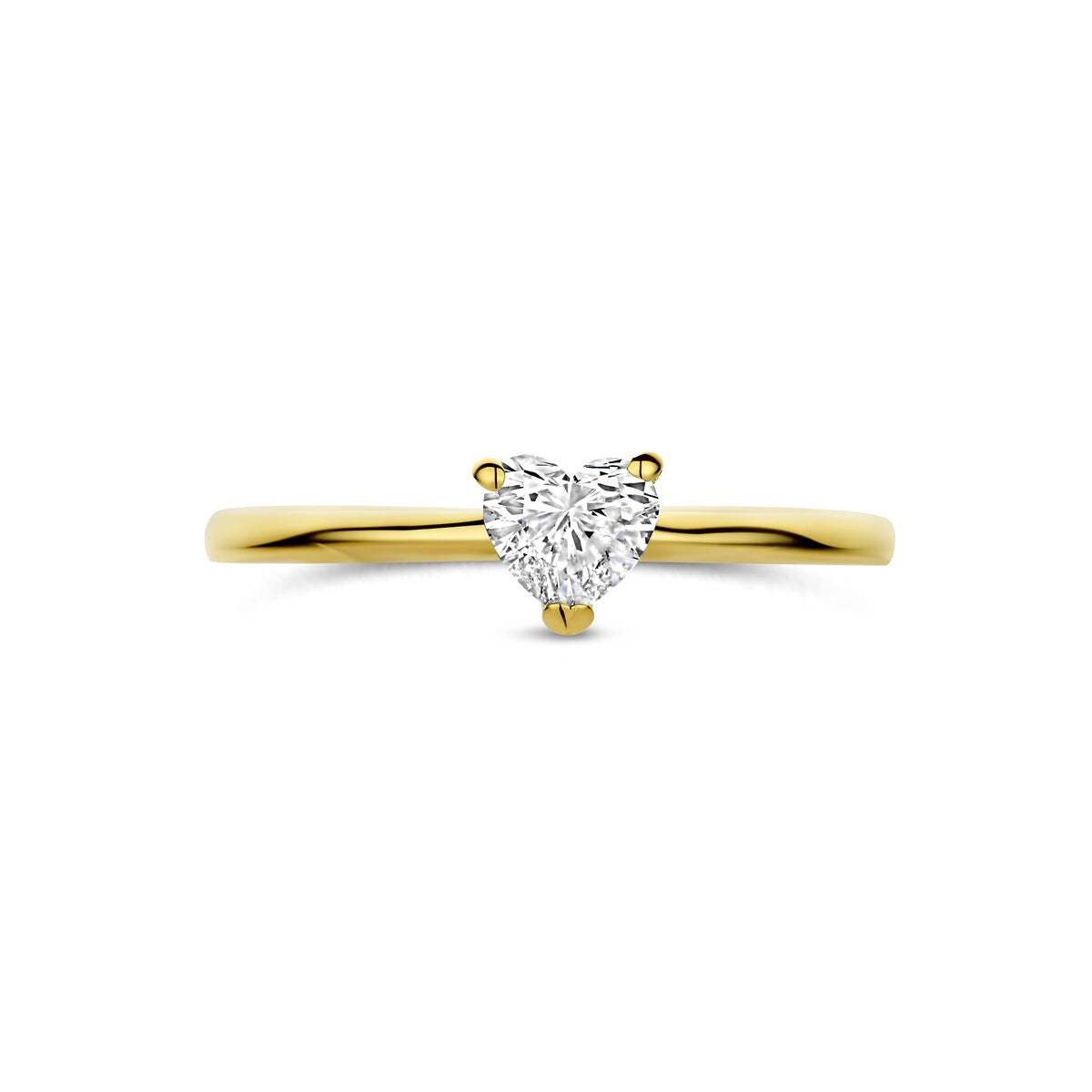 14K Gelbgoldring mit herzförmigem Labordiamant 0,30 Karat