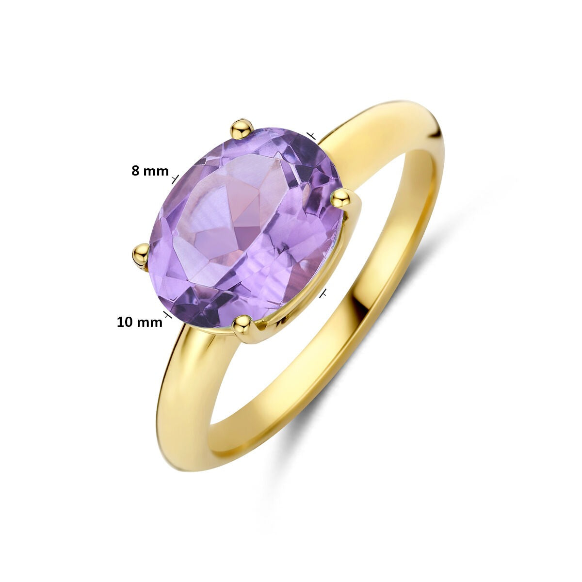 14k Gelbgoldring mit Amethyst