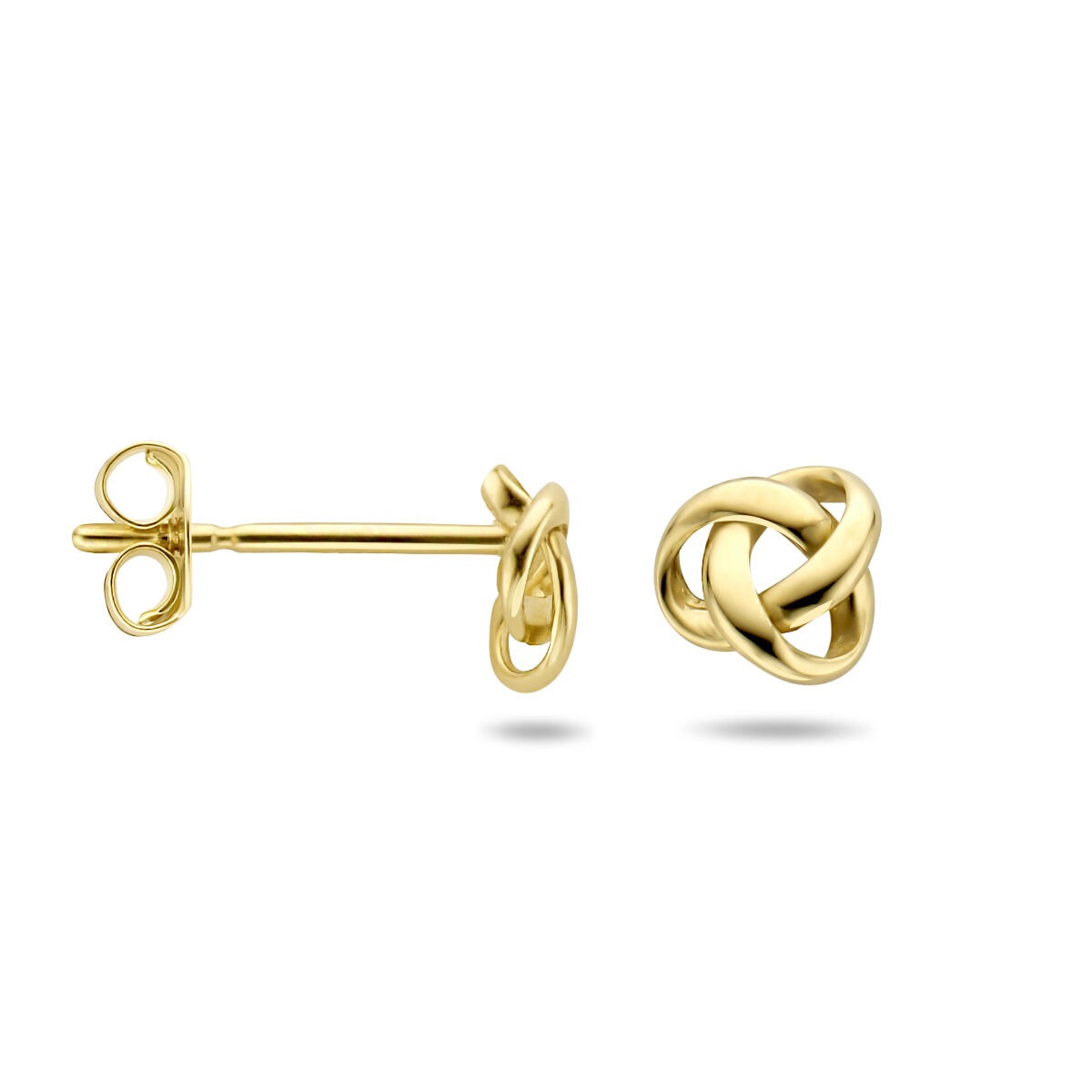 9 K Gelbgold-Ohrstecker mit Knotenmuster