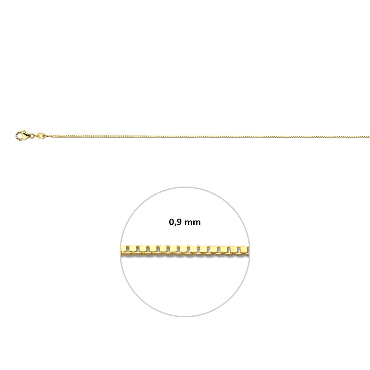 18k Gelbgold Venezianerkette mit Karabinerverschluss
