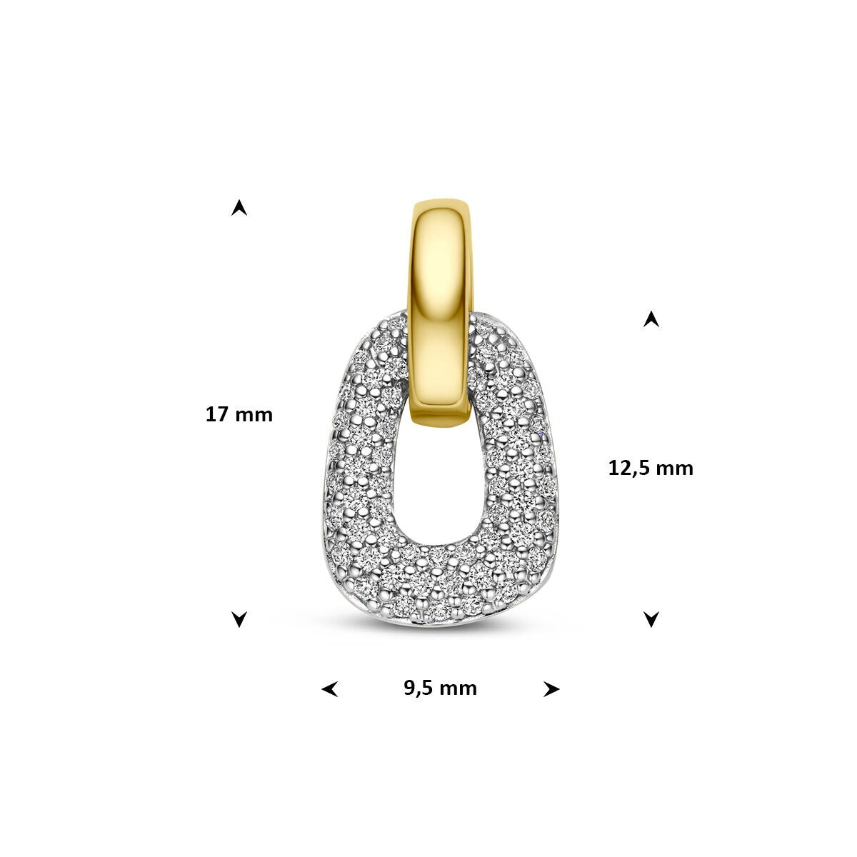 14 Karat zweifarbiger Goldanhänger mit Diamant