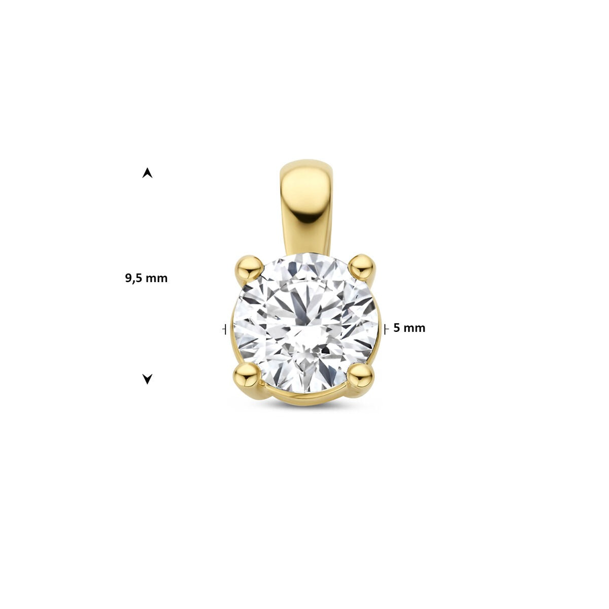 14k Gelbgoldanhänger mit im Labor gezüchtetem Diamanten – Brillantschliff 0.50 ct