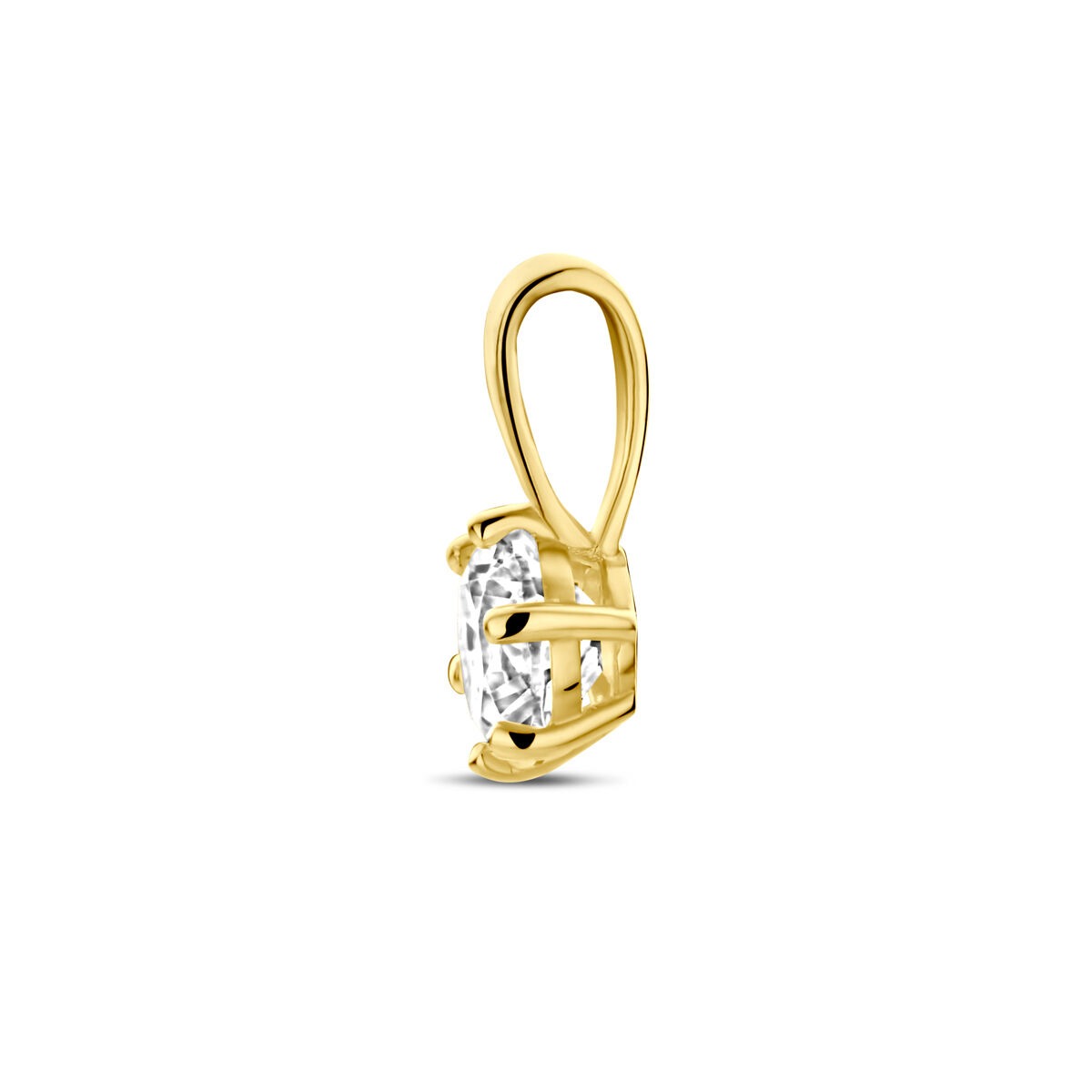 Gelbgoldfarbener Anhänger mit Zirkonia – 9 Karat