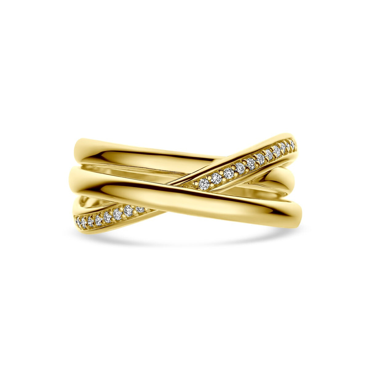 14k Gelbgold Alliance Ring mit Diamant 0,15 ct