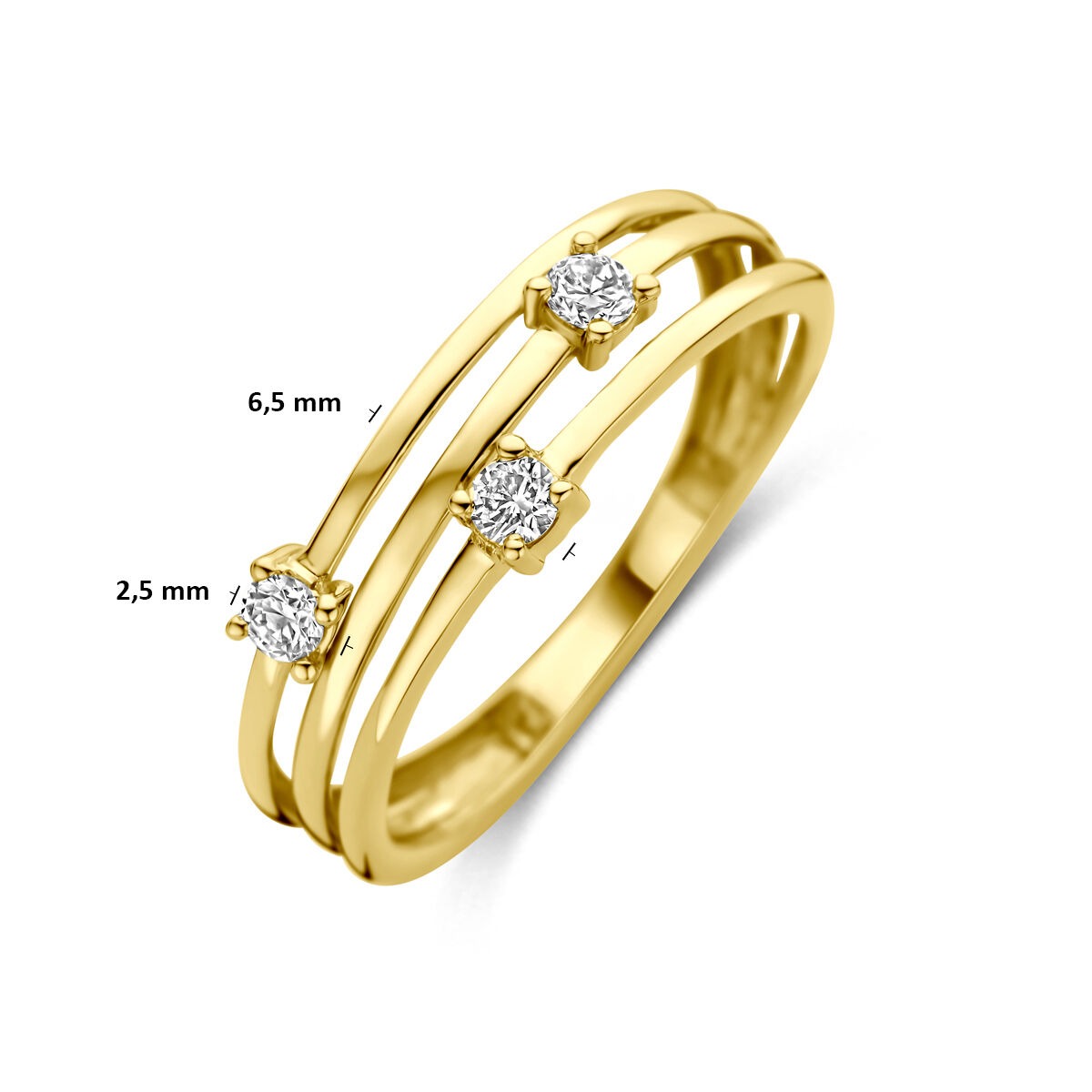 14 Karat Gelbgoldring mit Lab Grown Diamanten