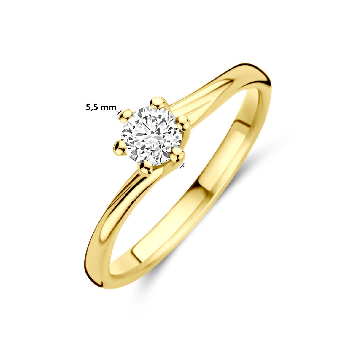 14K Gelbgoldring mit Labor-Diamanten – 0.30ct