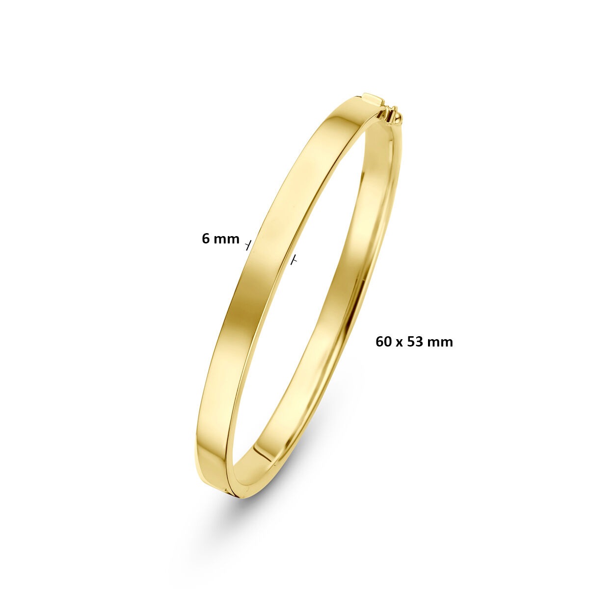14K Gelbgold Silgold Armreif 6 mm Damen