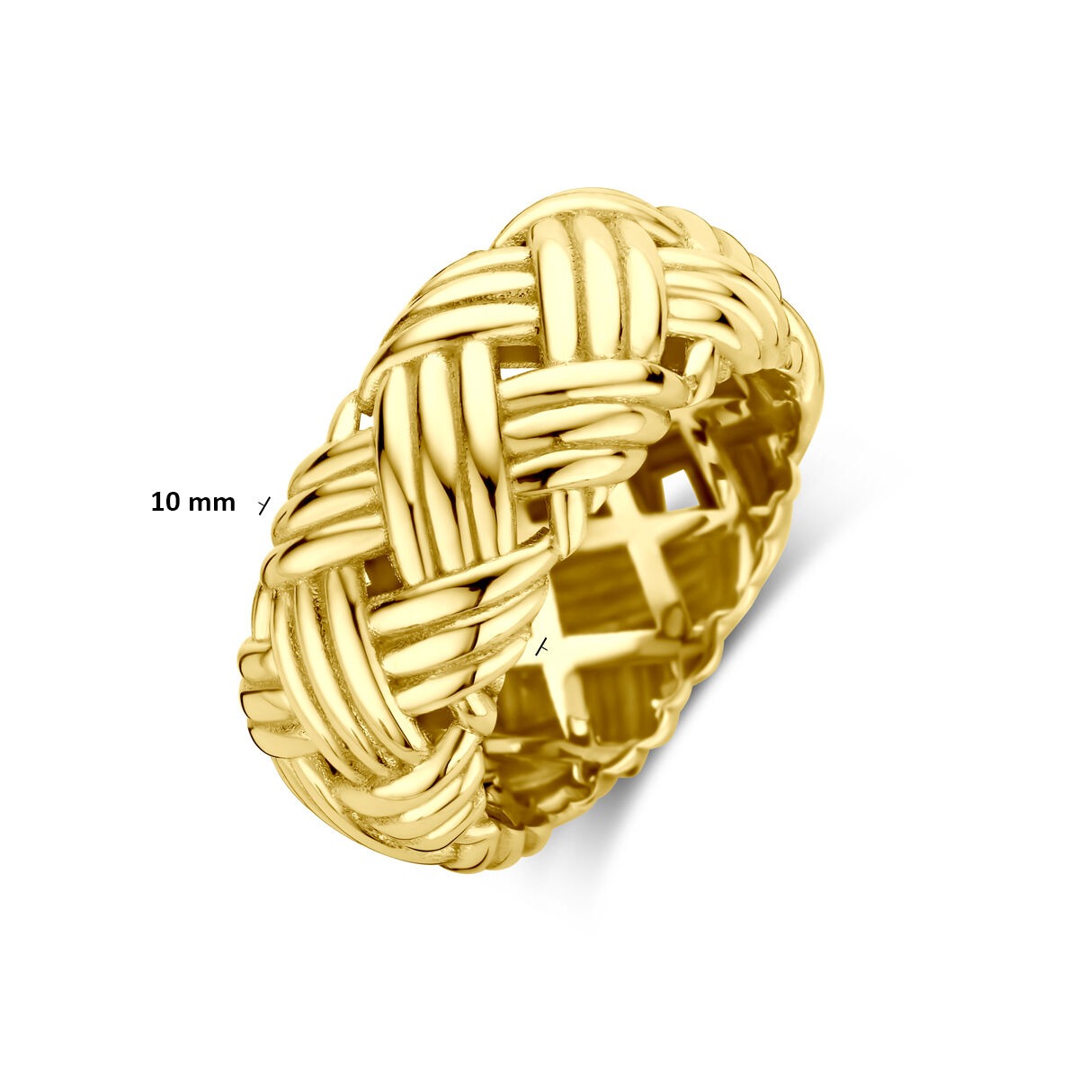 14k Gelbgold Damenring – 10 mm breit