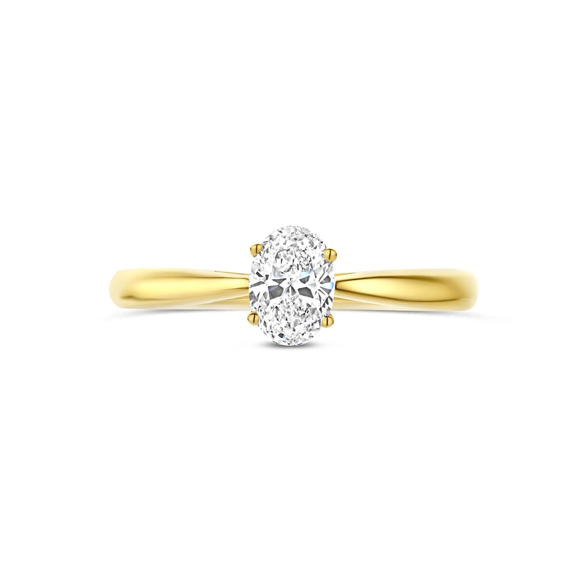 14k Gelbgoldring mit im Labor gezüchtetem Diamant – oval 0.50ct