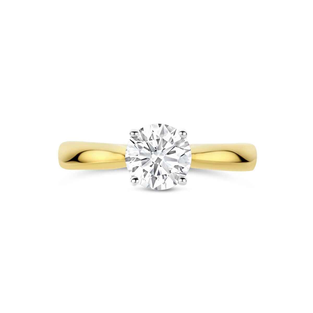 14k Bicolor Damenring mit 1.00 ct Labor-Diamant – inklusive Zertifikat