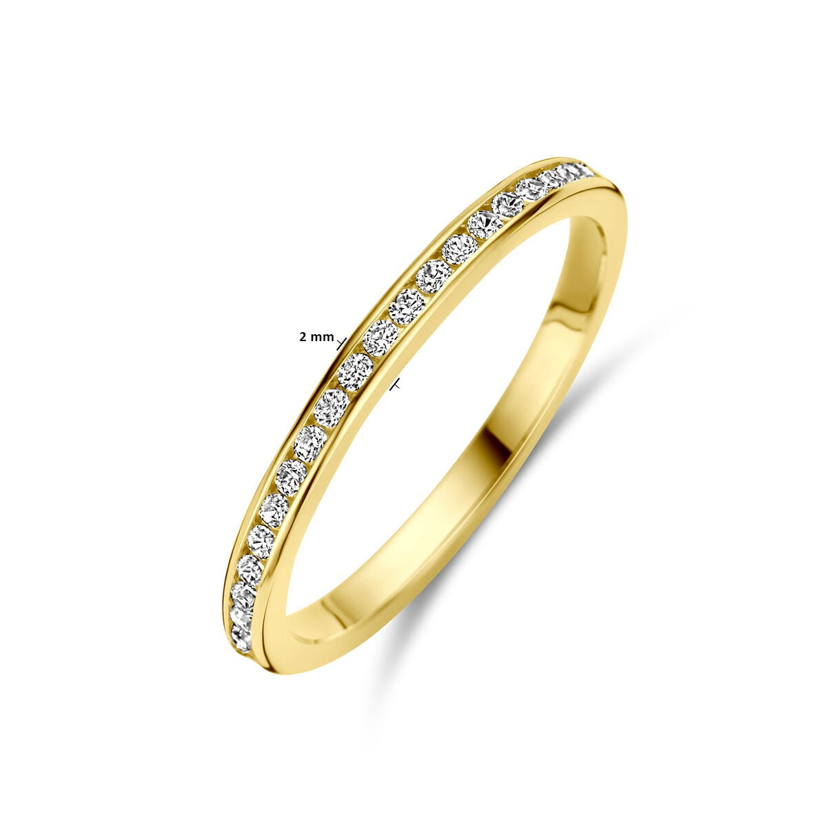 9 Karat Gelbgold-Beisteckring mit Zirkonia