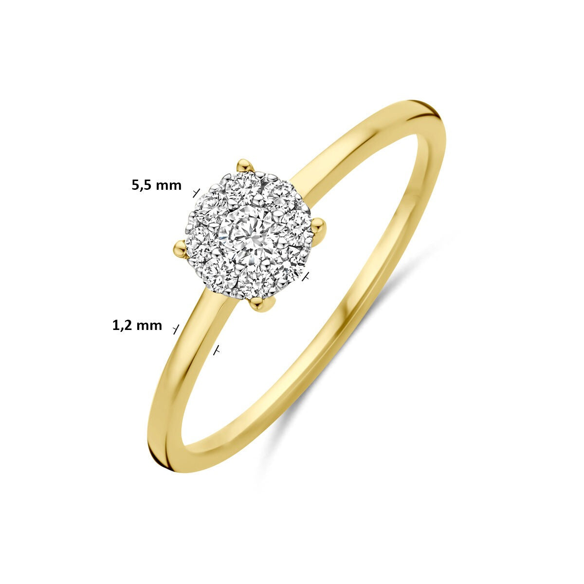 14k Bicolor Goldring mit Diamant 0,19ct