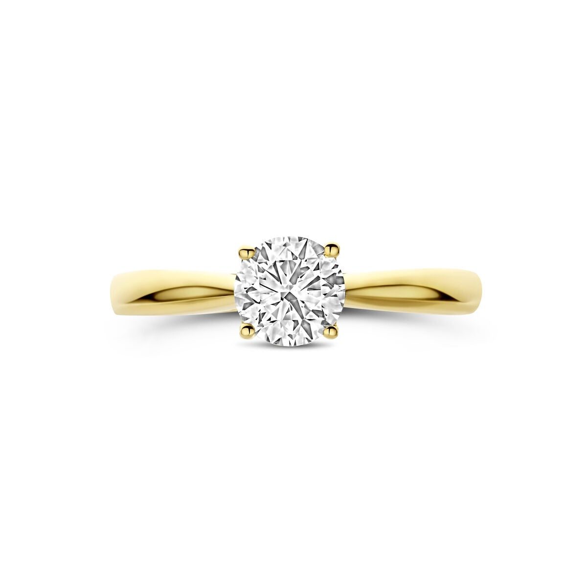 14k Gelbgoldring mit im Labor gezüchtetem Diamanten 0.75ct