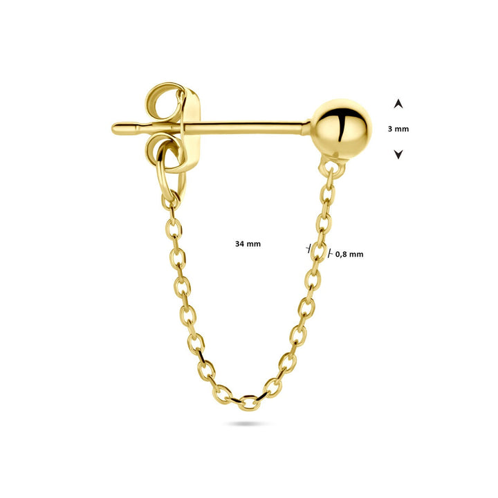 Ohrstecker Kugel pro Stück 14K Gelbgold