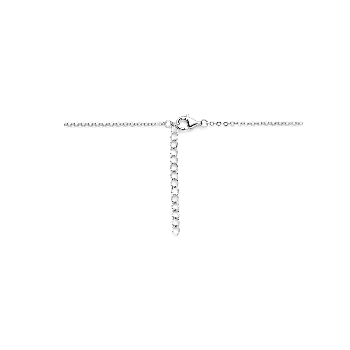 Rhodiniertes Silbercollier mit Herzchen