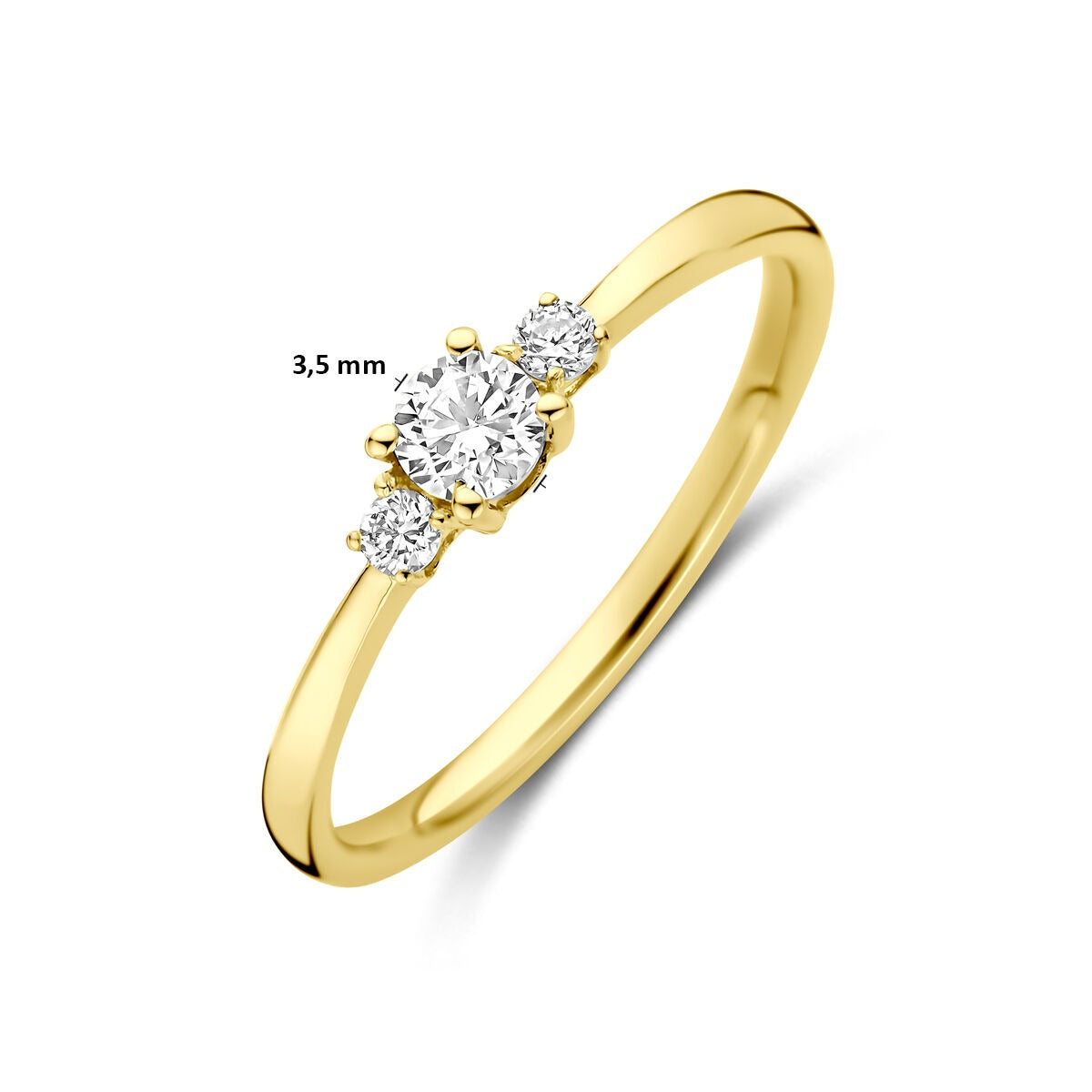 14K Gelbgoldring mit 0,25 ct im Labor gezüchtetem Diamanten