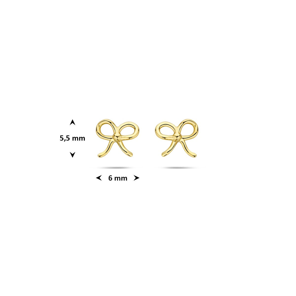14K Gelbgold Ohrstecker Schleife