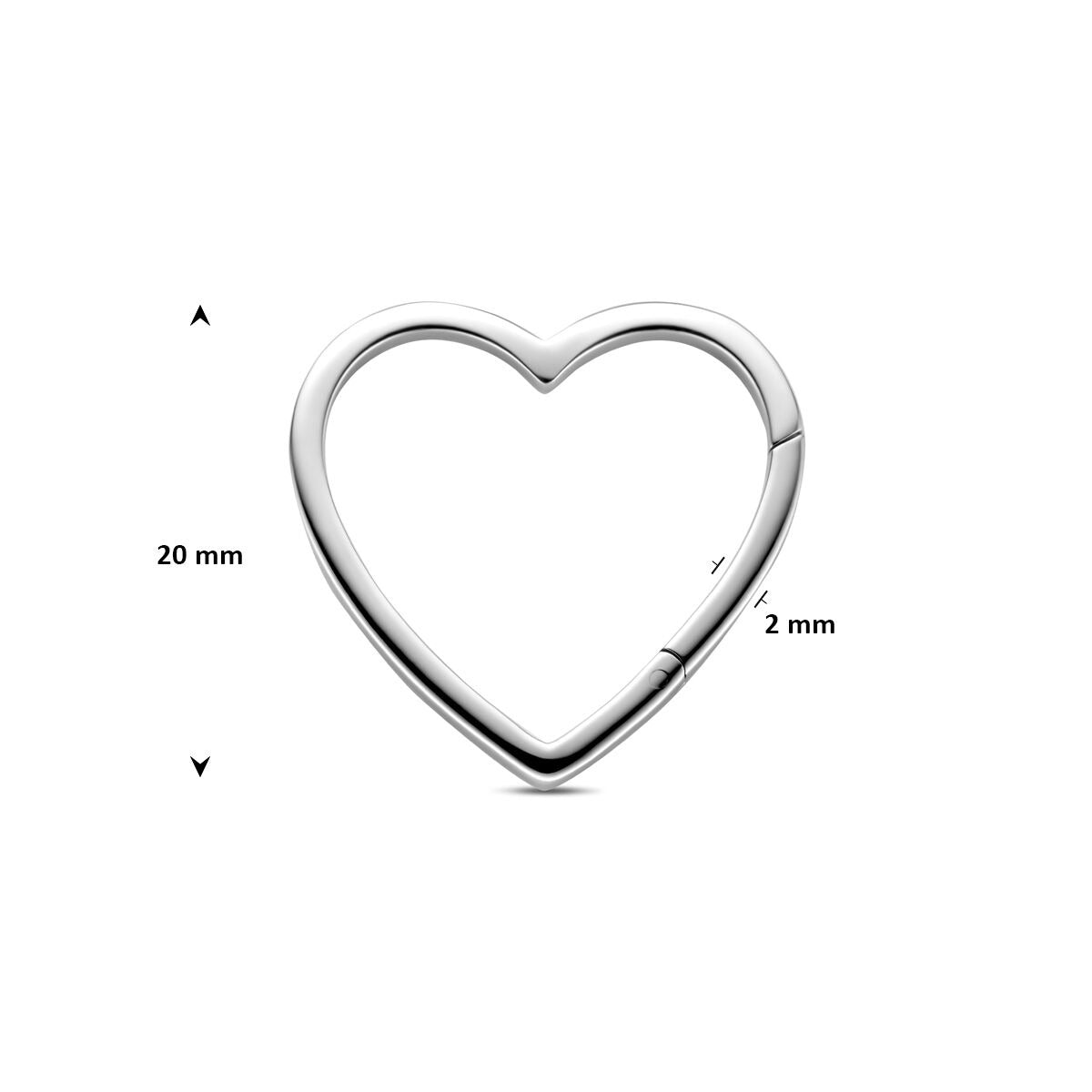 Rhodinierter Sterling Silber Herzverbinder