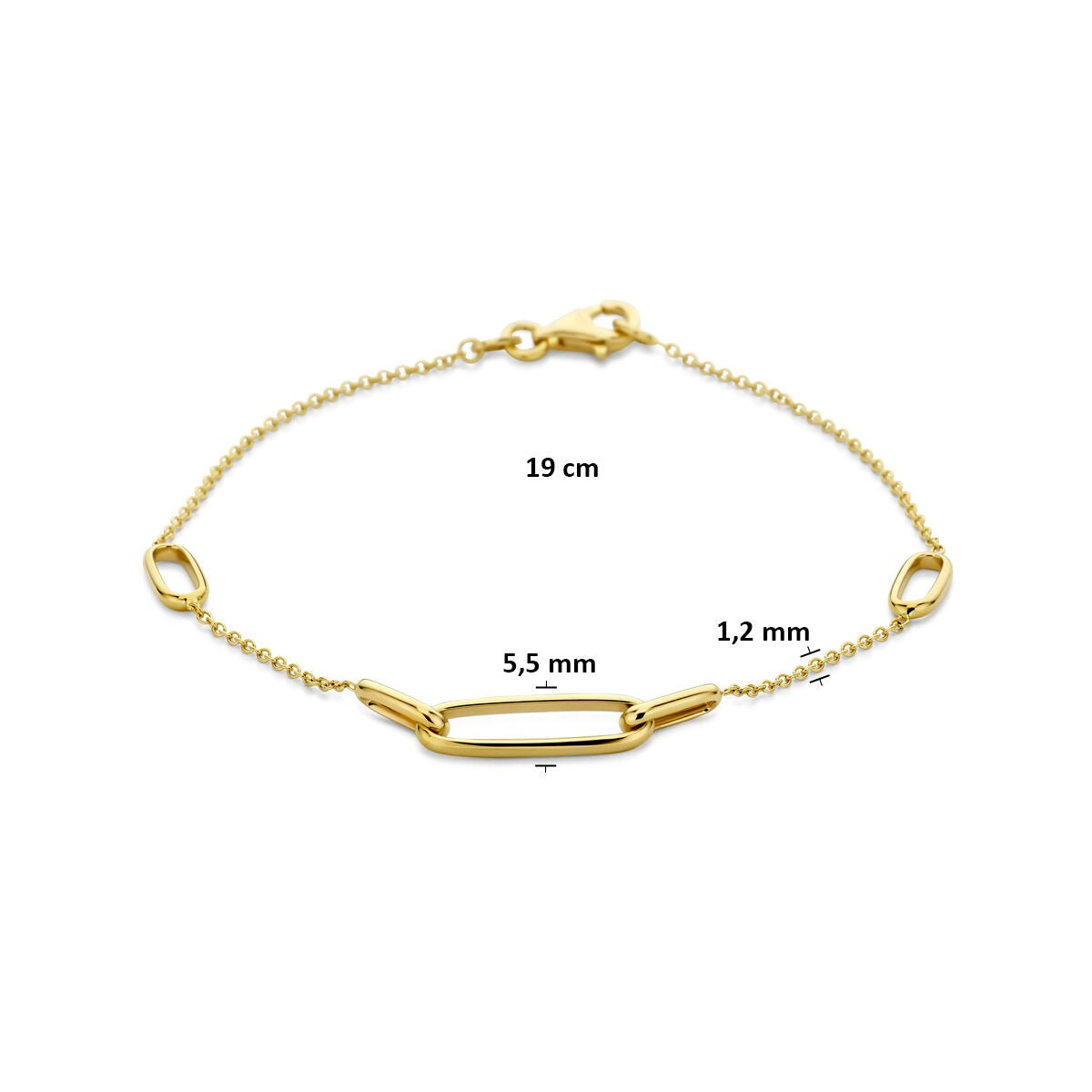 Goldenes Damenarmband – 14k zarte Gliederkette 1,2 mm