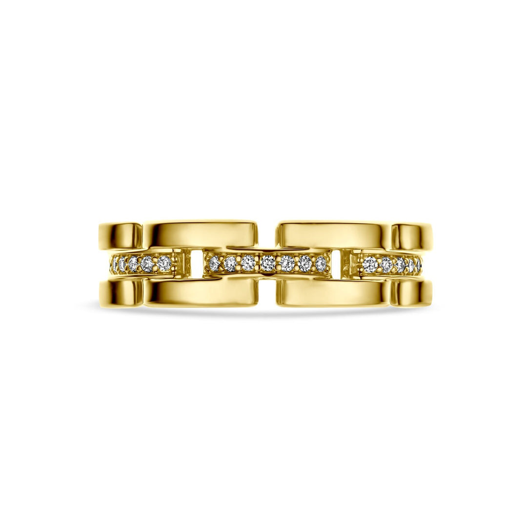 14k geelgouden ring met diamant