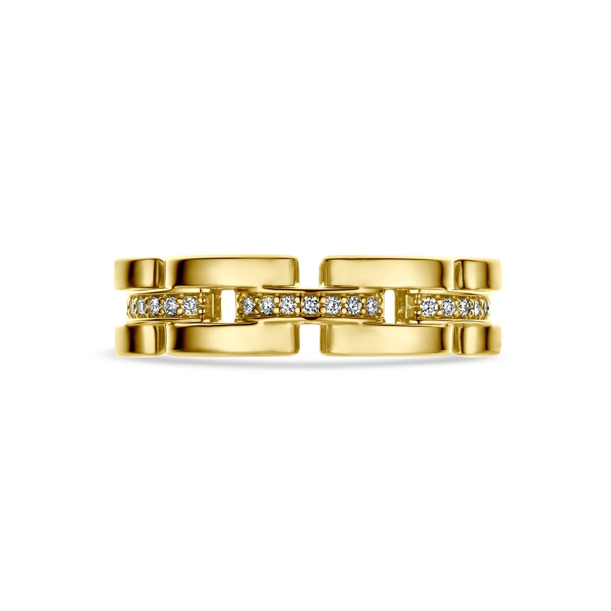 14k Gelbgoldring mit Diamant