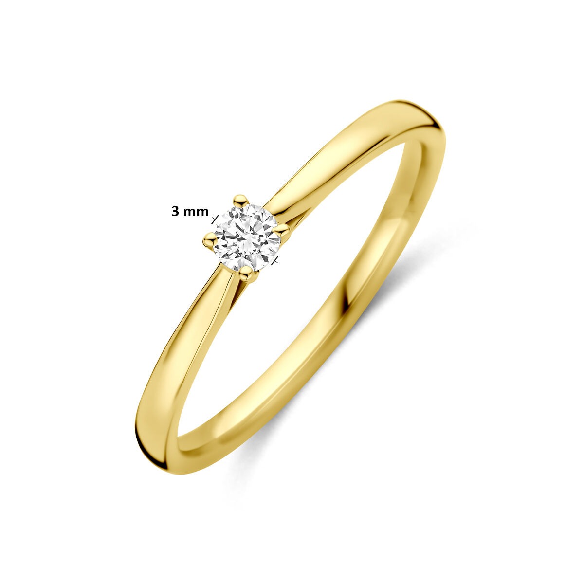 14 Karat Gelbgoldring mit 0,10ct Labor-Diamant
