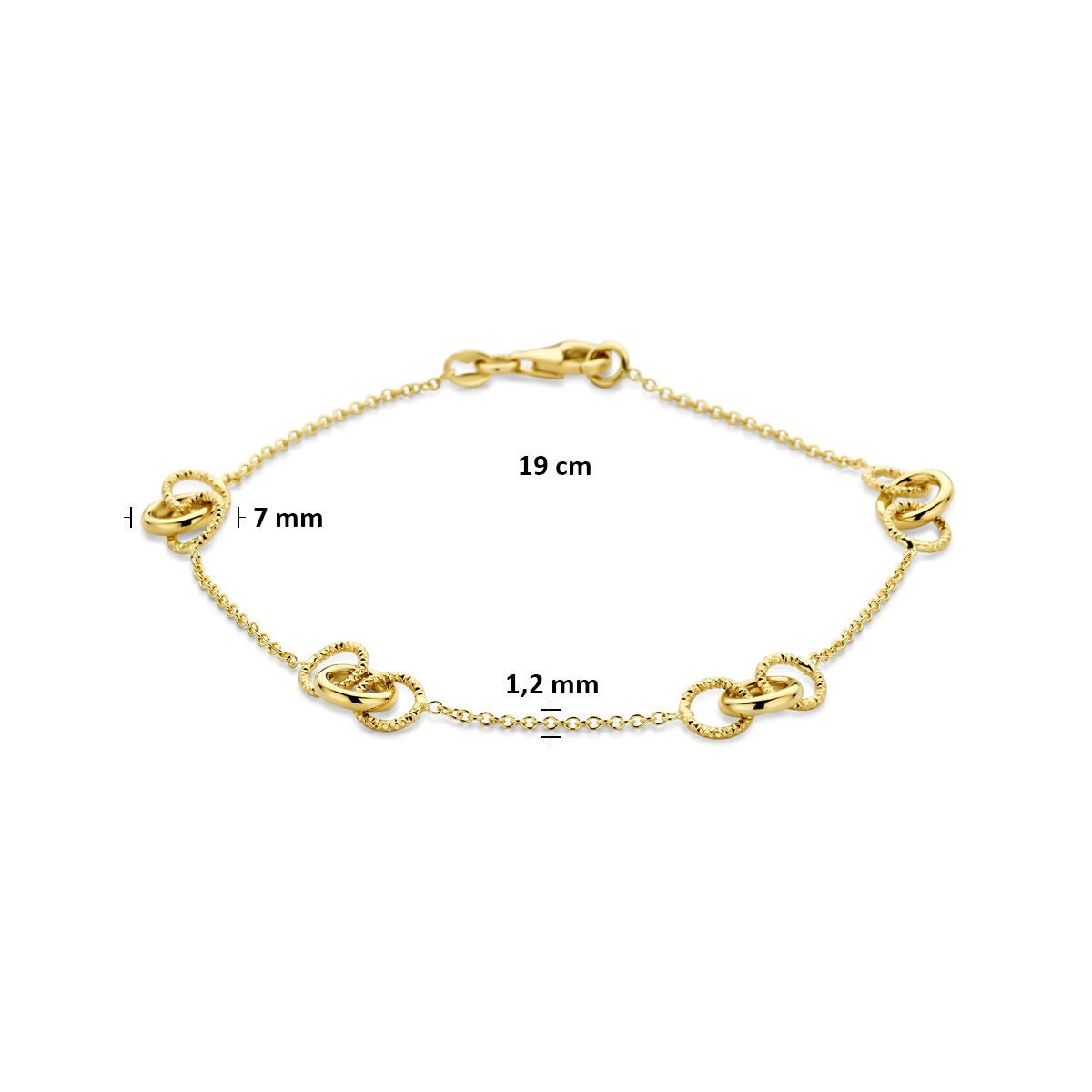 Goldenes Damenarmband mit Kreisen – 14k Gelbgold
